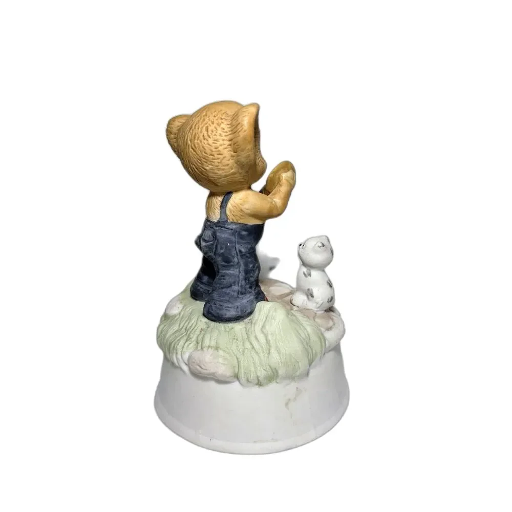 Flambro Vintage Porcelain Music Box Koala Bear Playing “Talk With the Animals